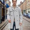2023 Autumn/Winter Men's Slim Fit Double-Breasted Long-Sleeve Trench Coat In European & American Style