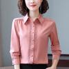 Camicia da donna a maniche lunghe primaverile, temperamento professionale, semplice colletto, blusa a maniche lunghe