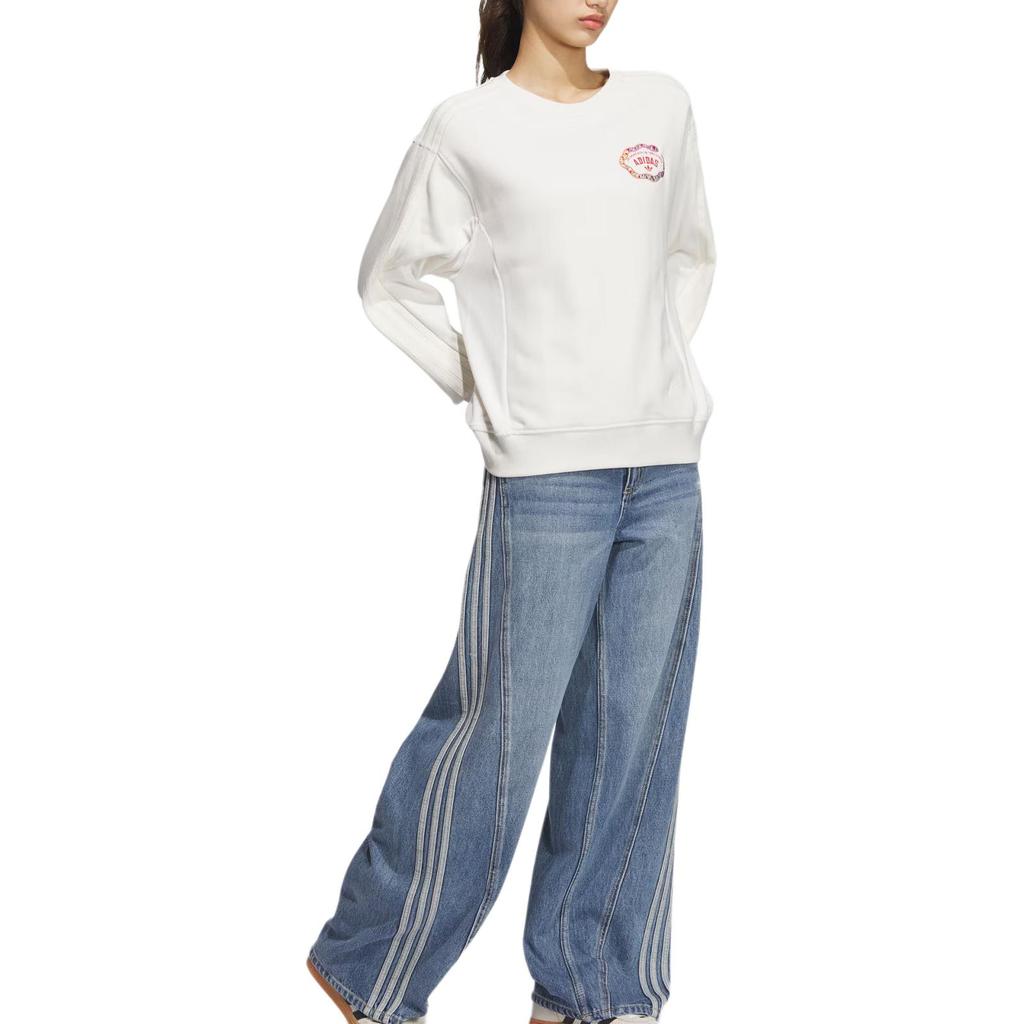 Adidas Originals Lny W Crew Snake Year Limited Edition Loose Fit Sweatshirt Women Sweatshirt White JL8425