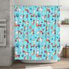 Cute Cat Fish Bathroom Decor Shower Curtain Ocean Marine Sea Animal Pattern Home Waterproof Fabric