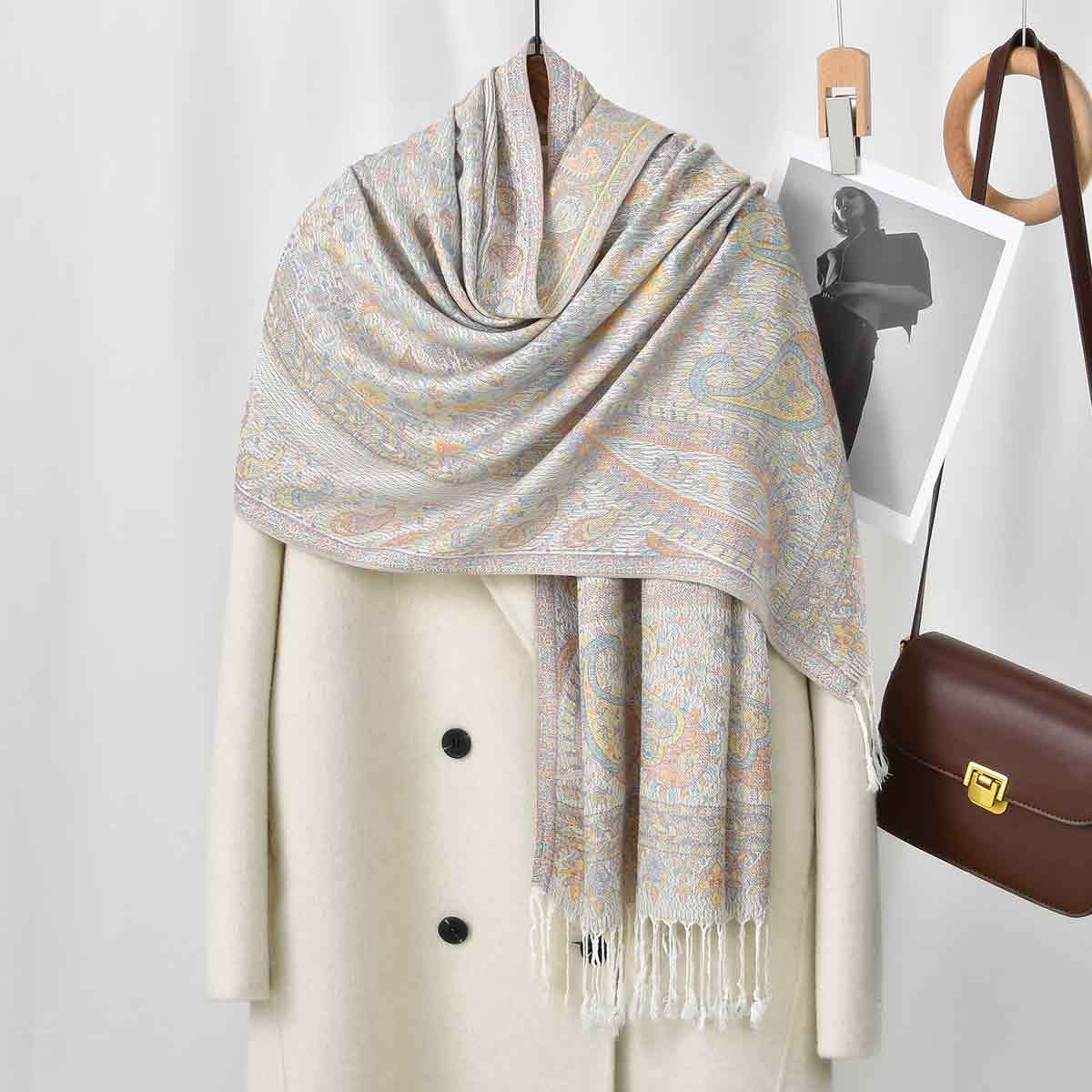 Trendy Spring Summer Ethnic Fringed Long Scarf - Stylish Shawl Wrap For Versatile Layering