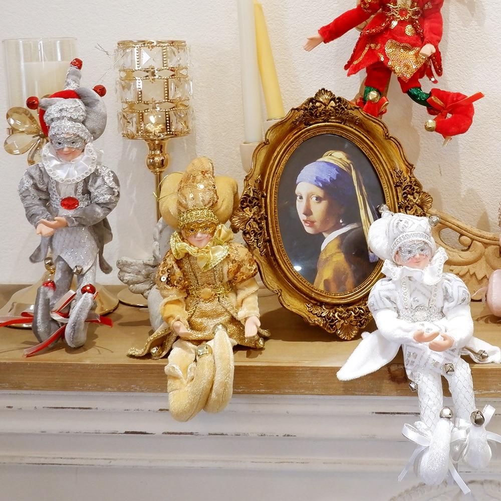 Elf Dolls with Mask Christmas Tree Pendant Ornaments Boy Elf Toy On The Shelf Hanging Decoration Navidad Natal New Year Gifts