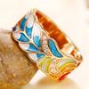 New Newly Designed Colored Enamel Women Rings for Party Aesthetic Pattern Luxury Gold Color Fancy Gift Fashion Jewelry