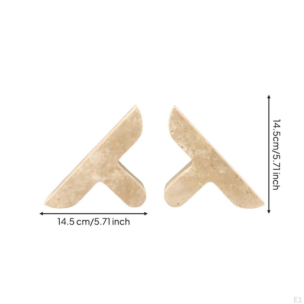Herringbone Bookend Rustic Elegance Travertine Minimalist Bookends