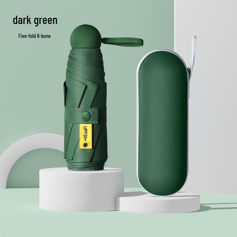 

Мини-зонт от солнца и дождя для женщин со скидкой 50% - Портативный с черным покрытием