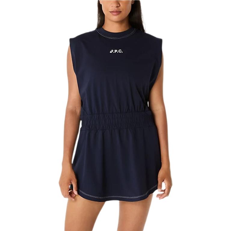

Asics X A.P.C Collaboration SS25 Tennis Series Fashion Comfortable Casual Sleeveless Dress Women dress Deep-Blue 2042A344-400 L