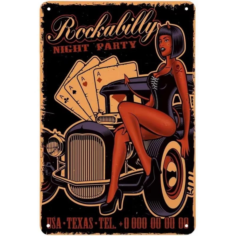 Vintage Plåtskyltar Väggaffischer Plakett Sexiga Kvinnor Järnmålning Dekoration för Mank Cave Café Garage Klubb Bar