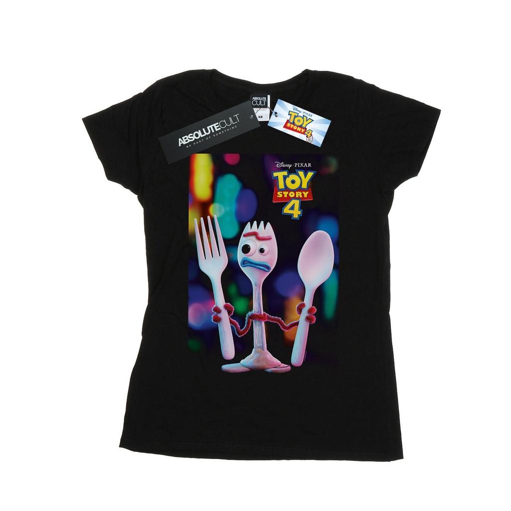 Disney Womens/Ladies Toy Story 4 Forky Poster Cotton T-Shirt