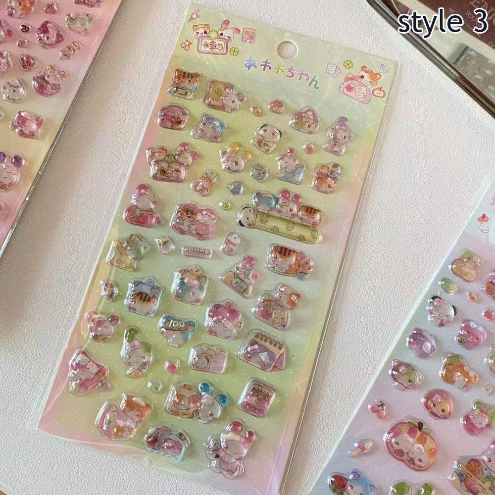3D Relief Jelly Stickers Cartoon Animal Sticker DIY Phone Case Diary Stationery Stickers Creative Scrapbook Decoration Gifts