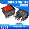 1Pcs 11A 111V 1 6 Pin ON-OFF Boat Rocker switch sterling silver contacts KCD1 power switch with led indicator light 11A/111V