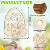 20Pcs/Set DIY Wooden Easter Ornaments To Paint Blank Ropes Unfinished Wood Egg Cutouts Ornament Crafts Hanging Decorations