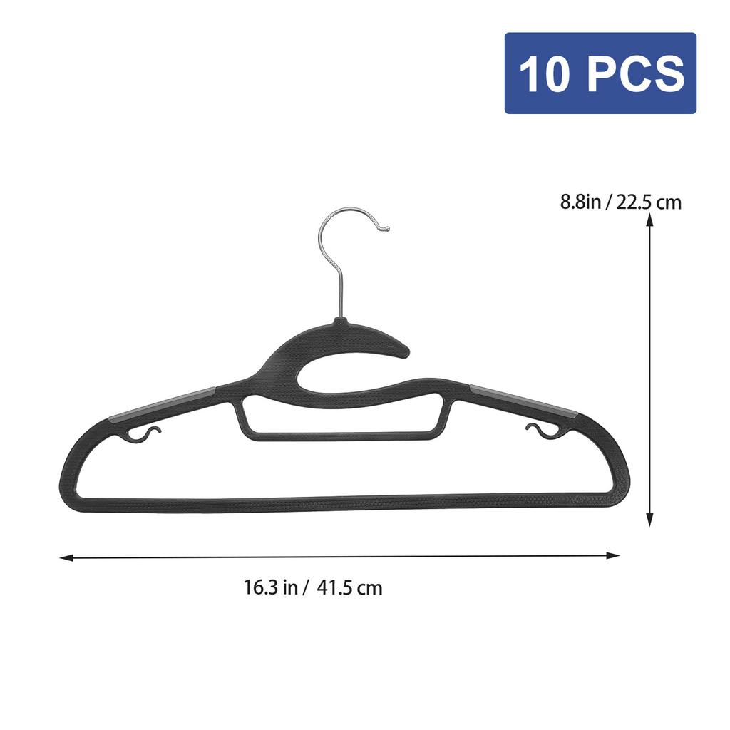 10Pcs Heavy Duty Clothes Hangers Non Slip Thick Plastic Extra Wide Wardrobe Organizer Clothes Drying Space Saver