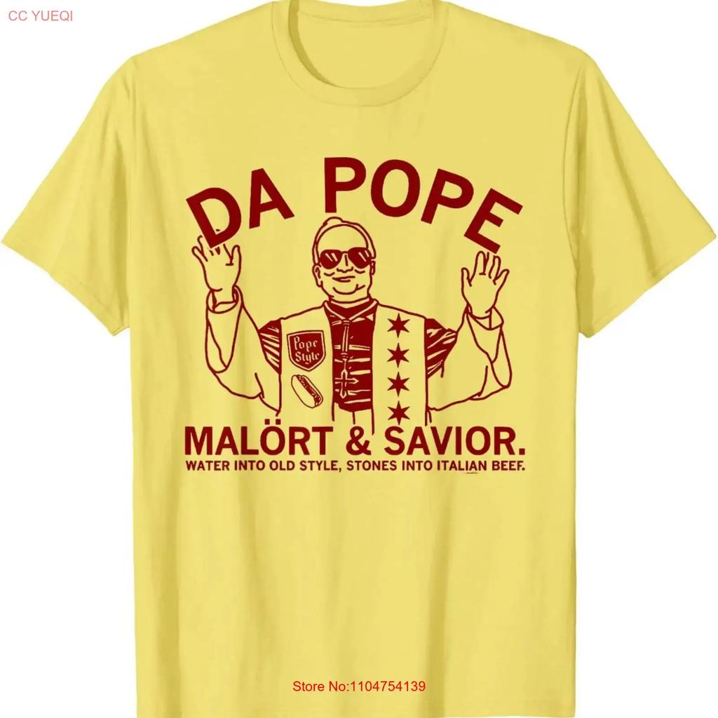 Da Pope Malört Savior Meme Design T Shirt vintage Washed Stylish Unisex Casual Slightly Stretched Soft homme Versatile