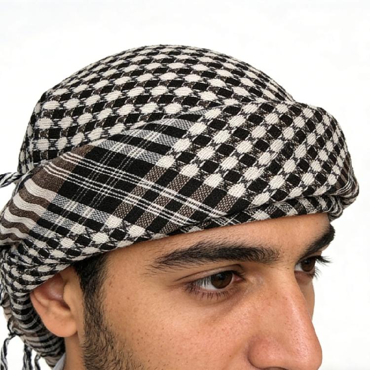 Stilvolles Unisex Arabisches Kopftuch in der Größe 100x100cm Vielseitiges Nackentuch Sonnenschutz-Accessoire mit Quasten