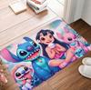 Stitch Welcome Door Mat Non Slip Polyester Floor Mat Flowers and Butterfly Entrance Bathroom Entrance Home Decoration  Rugs