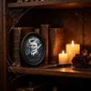 Retro Halloween Party Supplies Celebrity Landscape Oval Wall Sign, Vintage Gothic Print Hanging Plaque, Unique Gifts Wooden Frame Art Decor