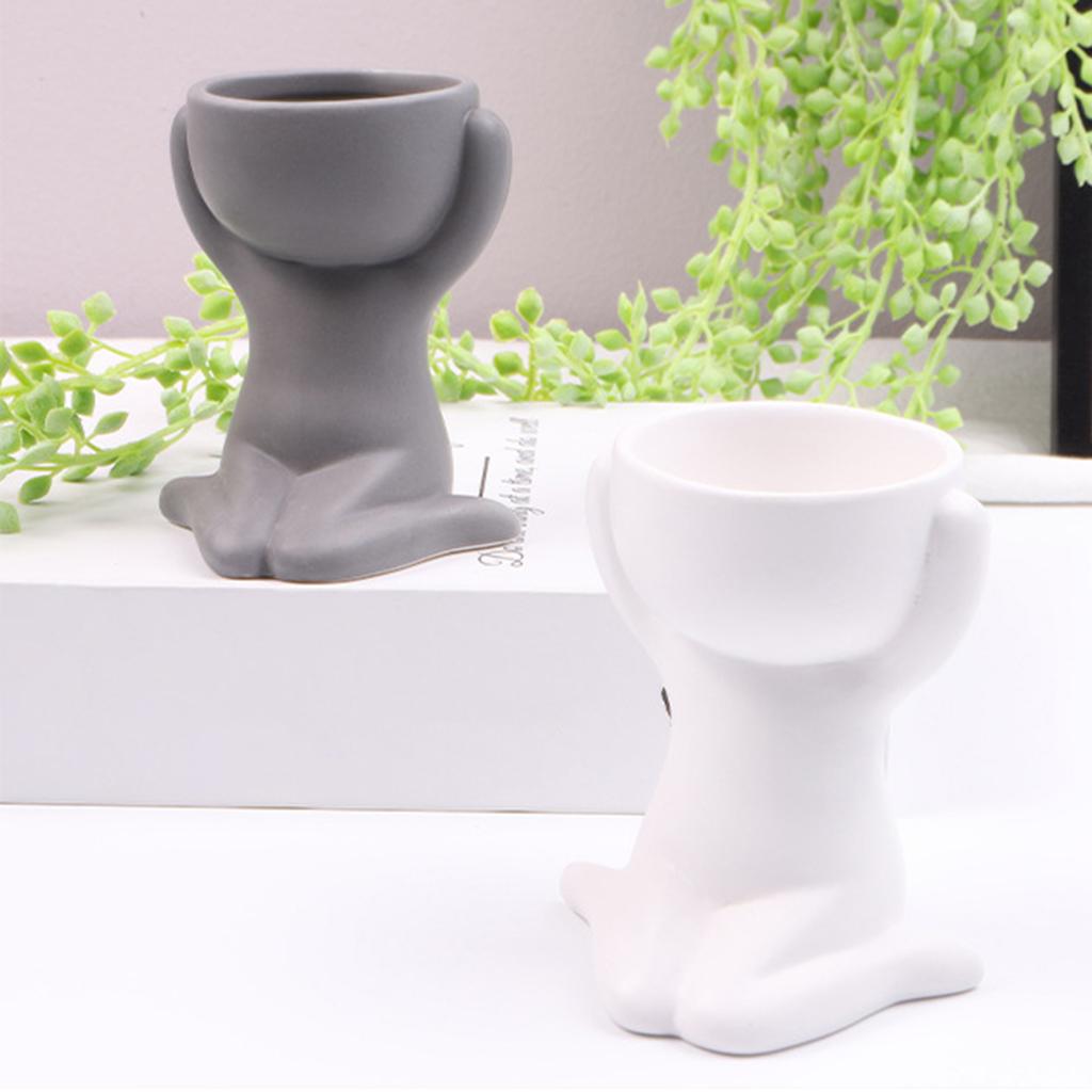 Humanoid Ceramic Flower Pot Succulent Pot Plant Small Vase Crafts Desktop Decoration YL1481-2