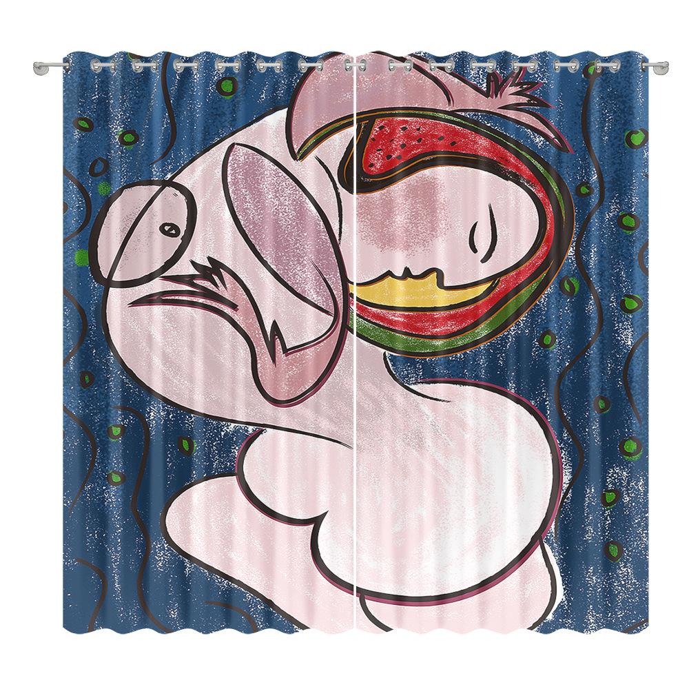 

Abstract Curtain Cloth Bedroom Living Room Balcony Blackout Curtain Office Hotel Insulation Curtain W1.2m * H2.7m (2 pieces/set)