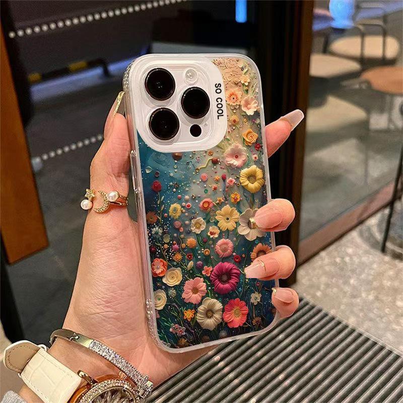 Unterwasser-Blumen Handyhülle für iPhone 13/14Pro/15ProMax/16Pro