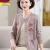 Plus Size Velvet Thickened Sweater Coat for Women & Grandmothers (73-83 Years) - Button Cardigan