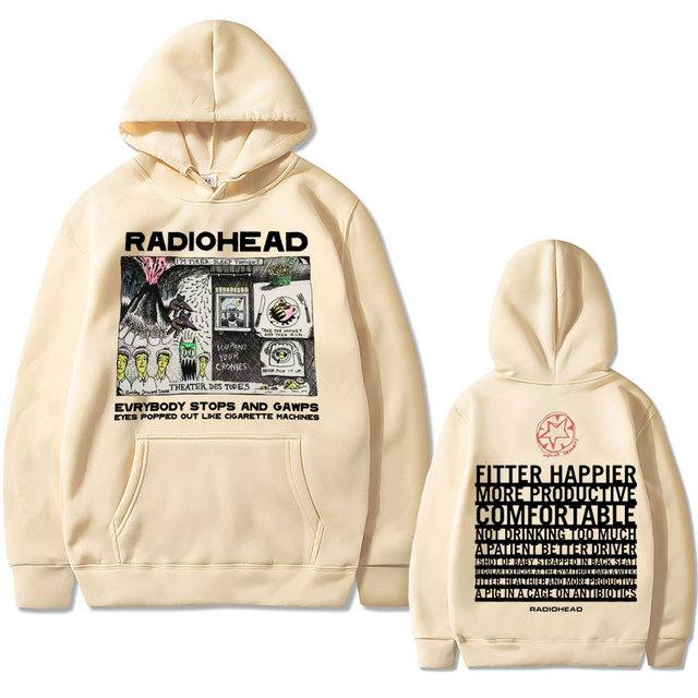 Mikiny s kapucí Britské vintage rockové kapely Radiohead Všichni se zastaví a zírají Oči vylezlé jako cigareta