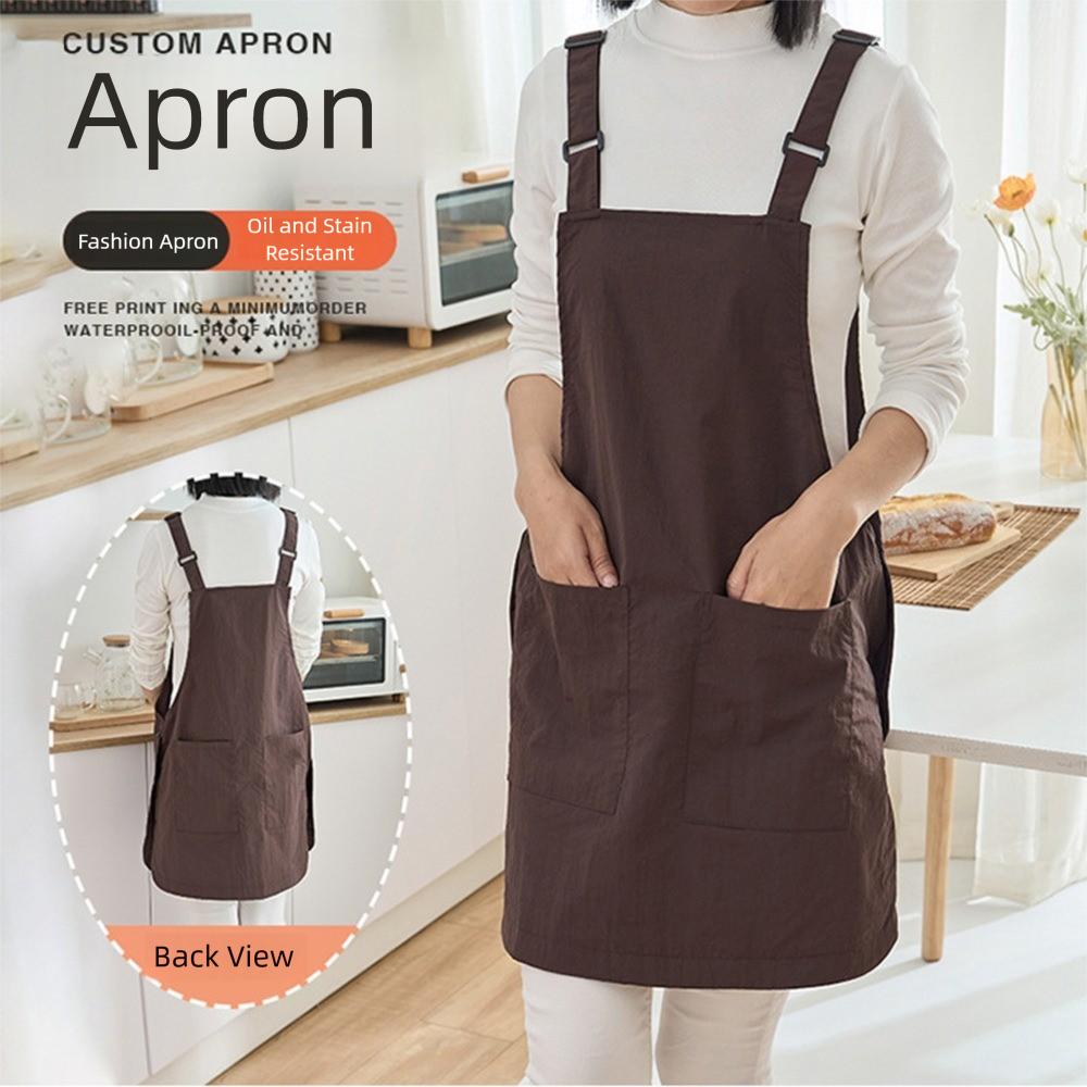

Convenient Solid Color Baking Cooking Aprons Sleeveless Breathable Work Clothes Antipollution Workwear Housework розовый