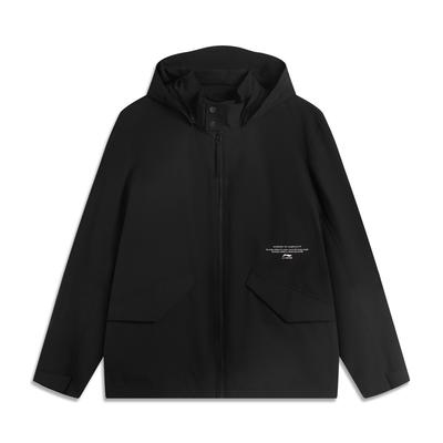 Li Ning Comfortable Casual Simple Loose Hooded Jacket Men Jackets Black AJDV027-1