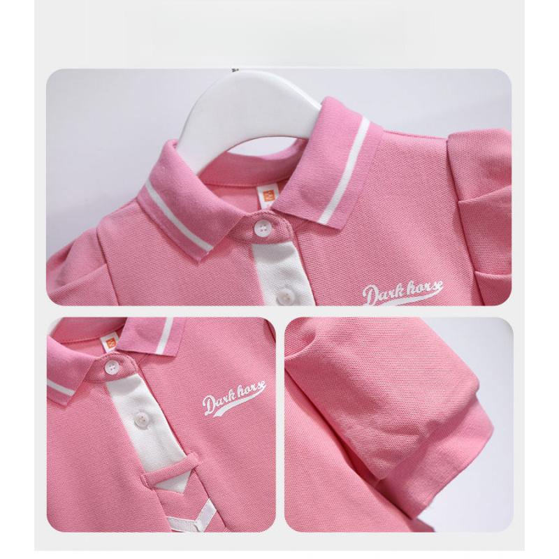 Children'S New Short-Sleeved Dress Fashionable Girls' Skirt  Sweet Pleated Skirt Princess Dress  Children'S Clothing