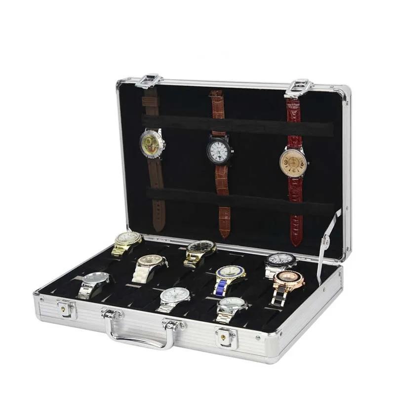 6/12/36 Girds Luxury Premium Quality Watch Box Aluminum Alloy Produc Pattern Storage Clock Box Collection Display Gift Boxes