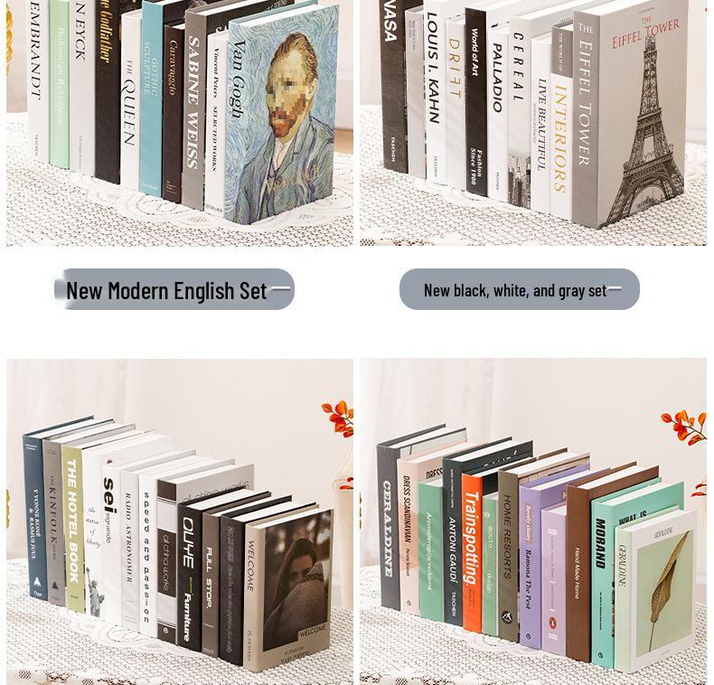 Luxury Fake Book Ornaments: Decorative Books, Simulation Props, English Book Models for High-End Photography