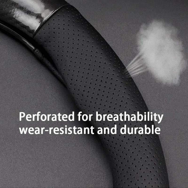 No Smell Thin For Ford Fiesta Steering Wheel Cover Leather 1.3 1.5 1.6 2004 2005 2006 2009 2010 2011 2012 2013 1.0 GTDi 2014