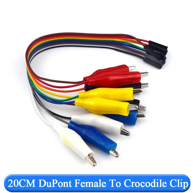 20cm 30cm 10pin Double-end Alligator Clips Jump Wire Male Female Crocodile Clip Test Lead Jumper Wire Line Cable DIY Connection