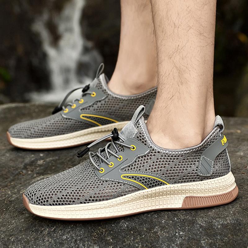 Fashionable Outdoor Men Breathable Mesh Shoes Classic Men Anti Slip Soft Sole Mountaineering Shoes Speed Interference Water Shoe