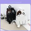 Cute Cat Backpack For Students Korean Style Canvas Bag With Hidden Zipper Pockets And Phone Compartment