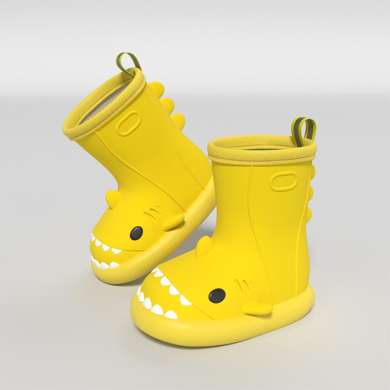 Damen Hai Regenstiefel - Niedlich, Rutschfest, Wasserdichte Gummischuhe für Drinnen/Draußen, Partnerlook, Trendiger Sommerstil