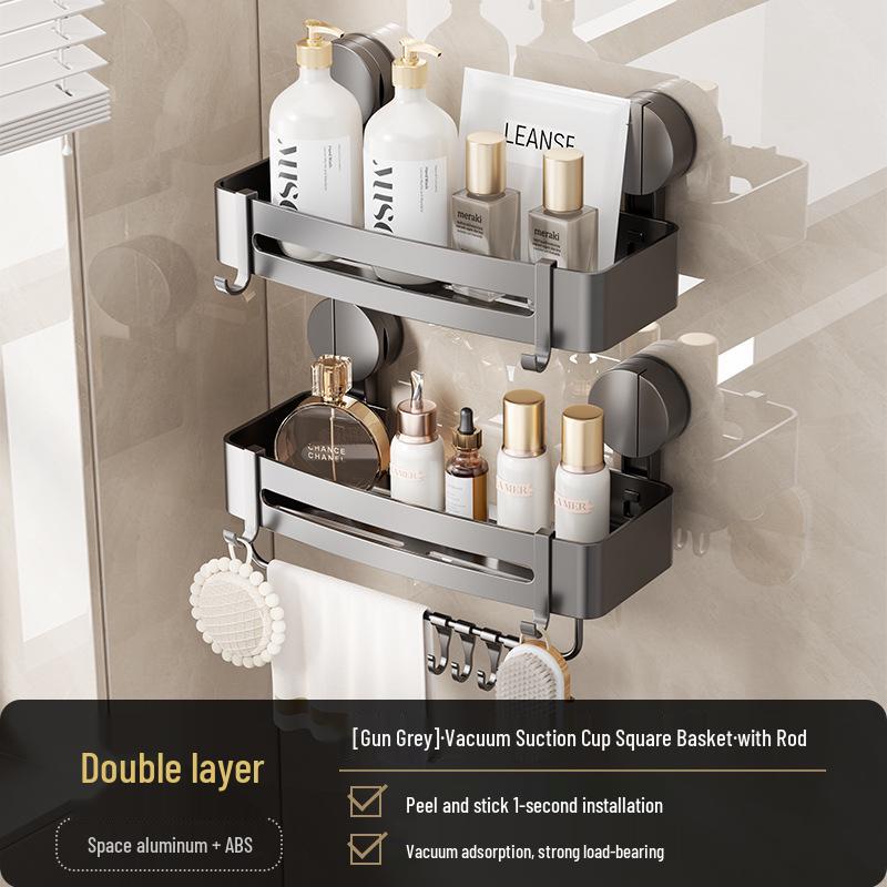 Dreieckige Saugnapf-Eckablage: Wandmontiertes Badezimmer-Aufbewahrungsregal