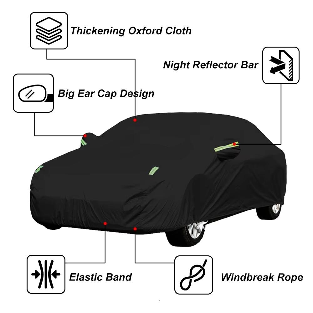 For MG ZS EV ZX ZST VS 2017-2024 Car Cover Waterproof UV Protection All Weather Dustproof Snow Rain Cover 190T Polyester