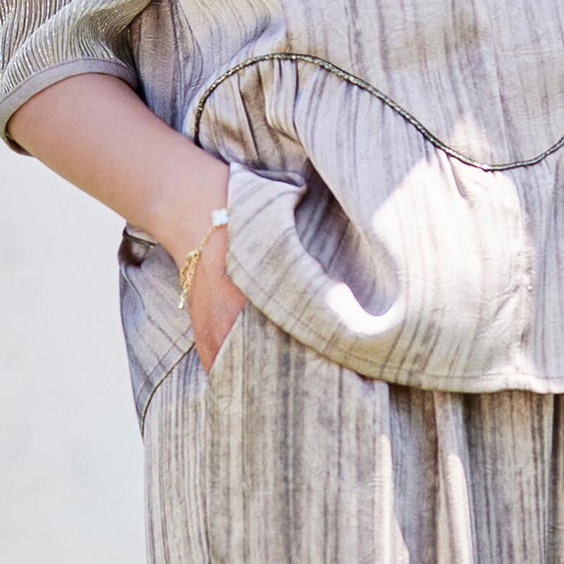 Pasiter Elegant Women's Chiffon Lapel Top & Pants Set