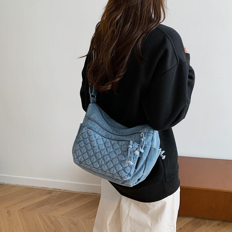 Denim Multi-Layer Small Square Bag Women's Shoulder Crossbody Bag