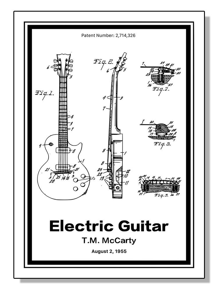 Vintage Musical Instrument Patents Posters Canvas Painting Guitar Saxophone Boombox Video Game Machine Wall Art Room Home Decor