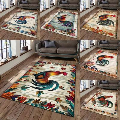 Retro Amerikanischer Großer Hahn Teppich Wohnzimmer Sofa Dekor Teppich Küche Esstisch Bodenmatte Bauernhaus Teppich Flur Rutschfester Teppich