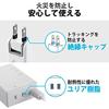 ELECOM USB Tap/USB Female x 4/AC x 1/60cm/3.1A/White