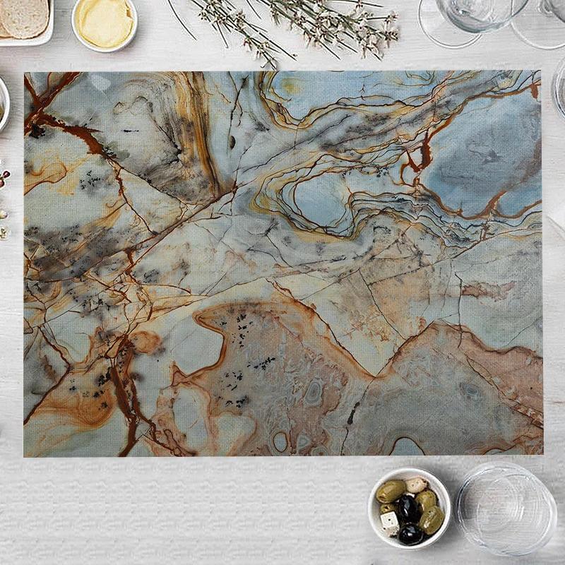 

30x45 см Мраморная кухонная салфетка-подставка под горячее, разноцветная, с текстурой камня, льняная, для обеденного стола, подставка под тарелку, подставка под чашку, домашний банкет, украшение 2pcs 30x45cm