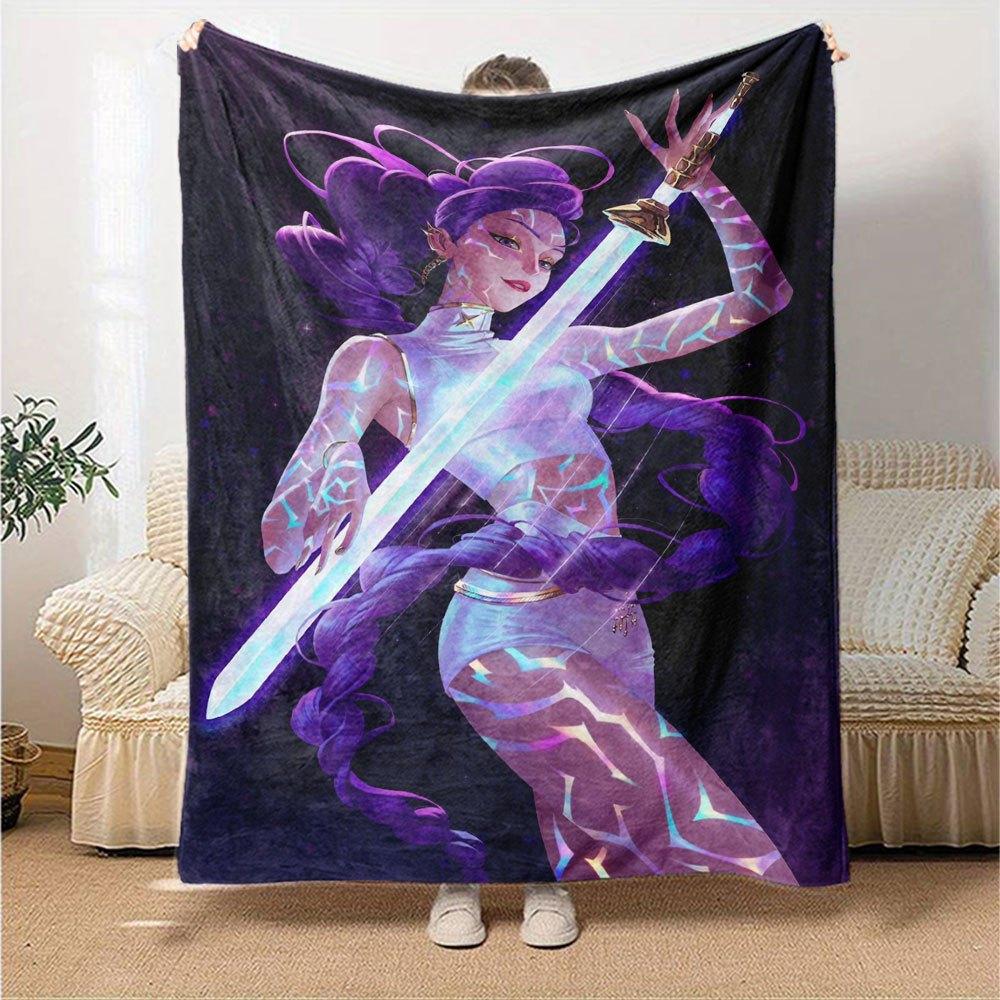 1pc Hunter X Kopo group Themed Flannel Blanket Suitable for Bed, Home Decor, Graduation Gifts, Easter, Back to School, Christmas, All Season Use