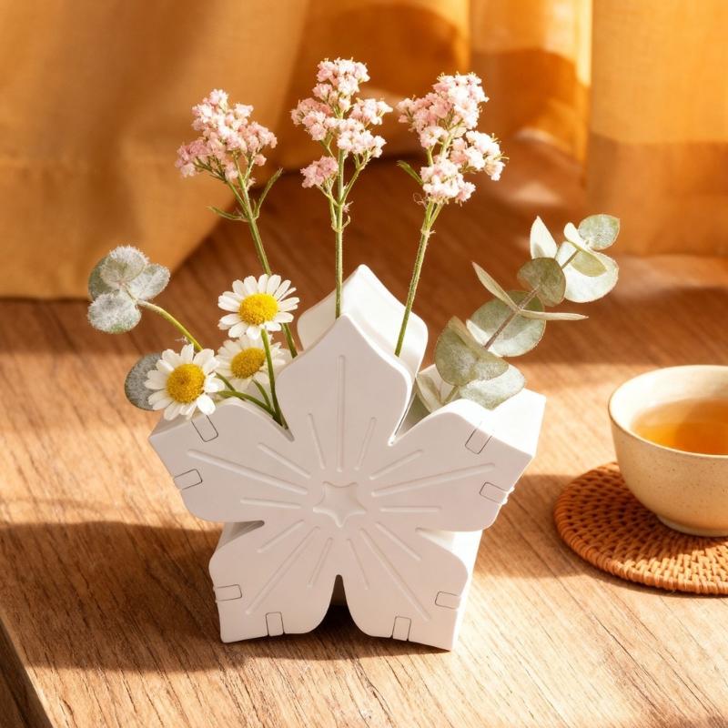 Reusable Silicones Flower Pot Mold For Handmade Epoxy Resin Creation And Soap Making Projects