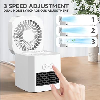 Versatile Portable Heater & Cooling Fan - Compact Desktop Air Conditioner for Bedrooms and Living Rooms