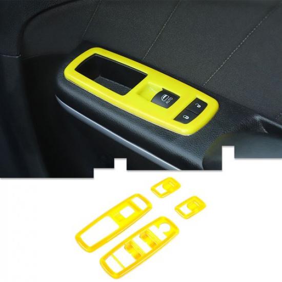Window Lift Switch Button Panel Trim Cover For Dodge Ram 1500 2010-2017 Yellow