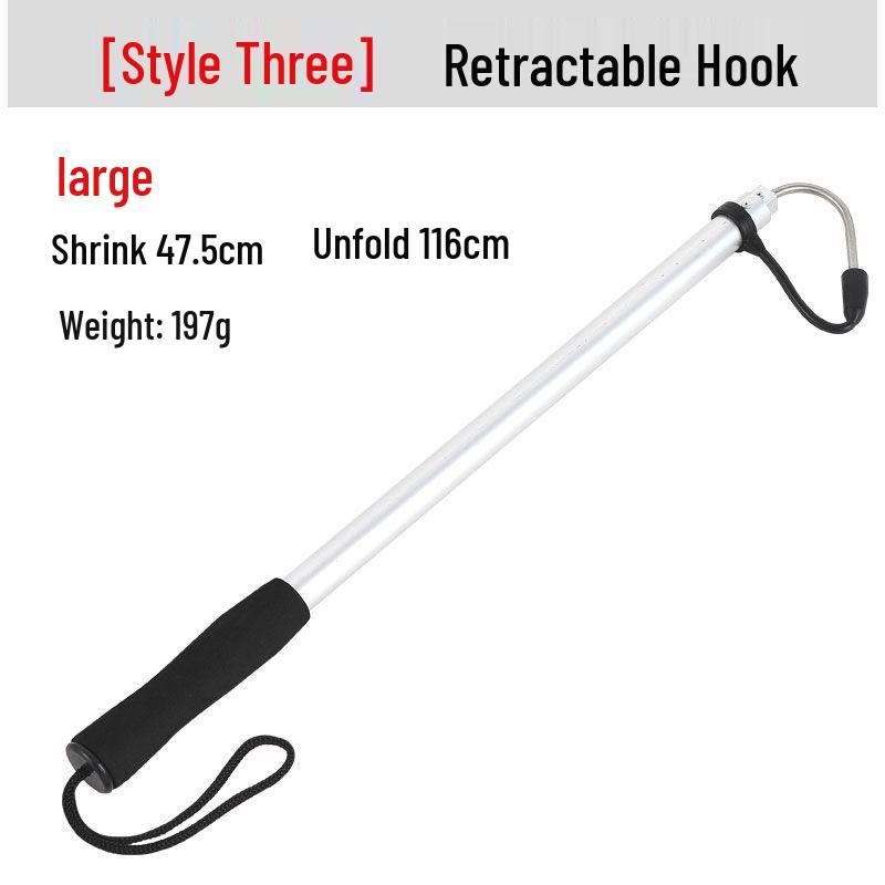 Retractable Fishing Gaffs: Rubber Handle, Aluminum Alloy Grabber, Wooden Options