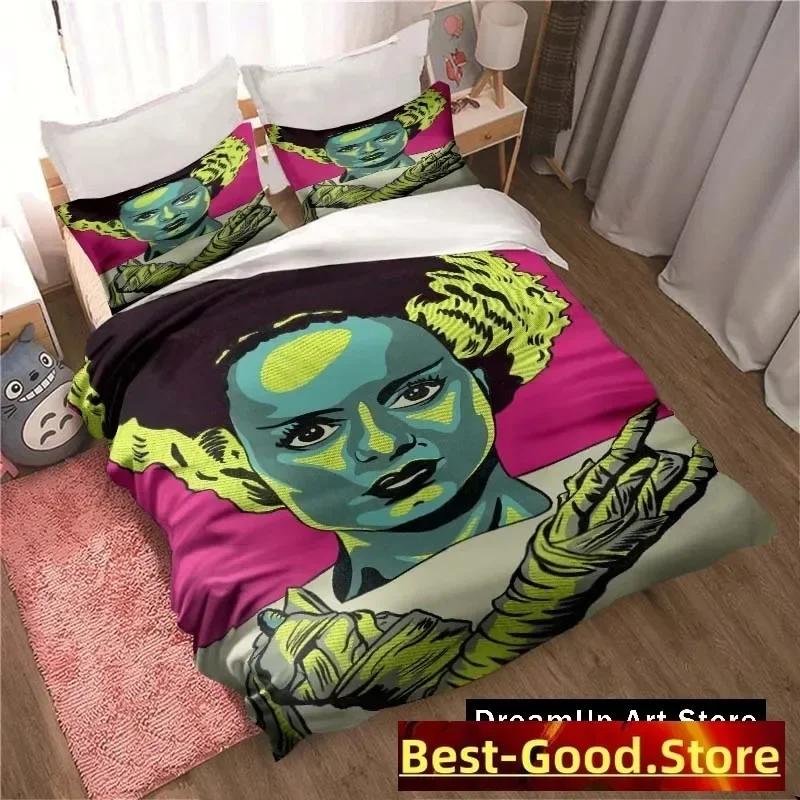 B-Bride of Frankenstein Bedding Set Printed Bed Set With Pillowcase Bed Duvet Cover Soft Single Double Queen Super King Size