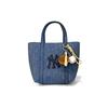 New MLB Artificial Leather Tote Basket Bag, Handbag, Shoulder Bag, Crossbody Bag Regular Unisex Denim Blue 3AORS884N-50INS-INDIGO